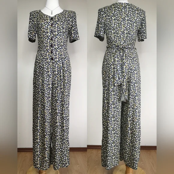 80s Ditsy Print Romper - Picture 1 of 5